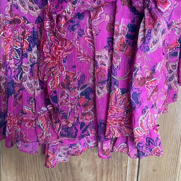 Misa Los Angeles Leeva fushia batik floral mini dress NWOT - Picture 8 of 12